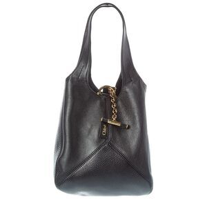 Black Balloon Medium Leather Tote Bag